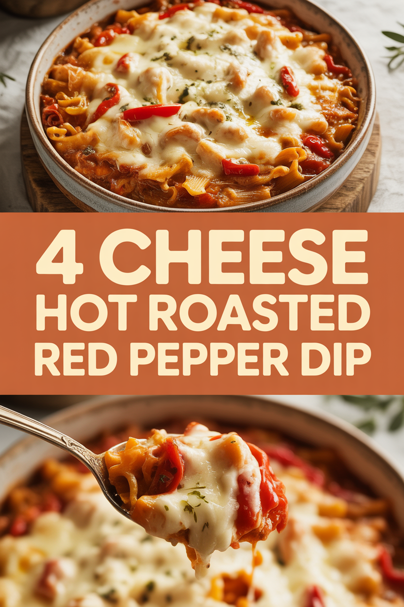 4 Cheese Hot Roasted Red Pepper Dip