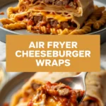 Air Fryer Cheeseburger Wraps