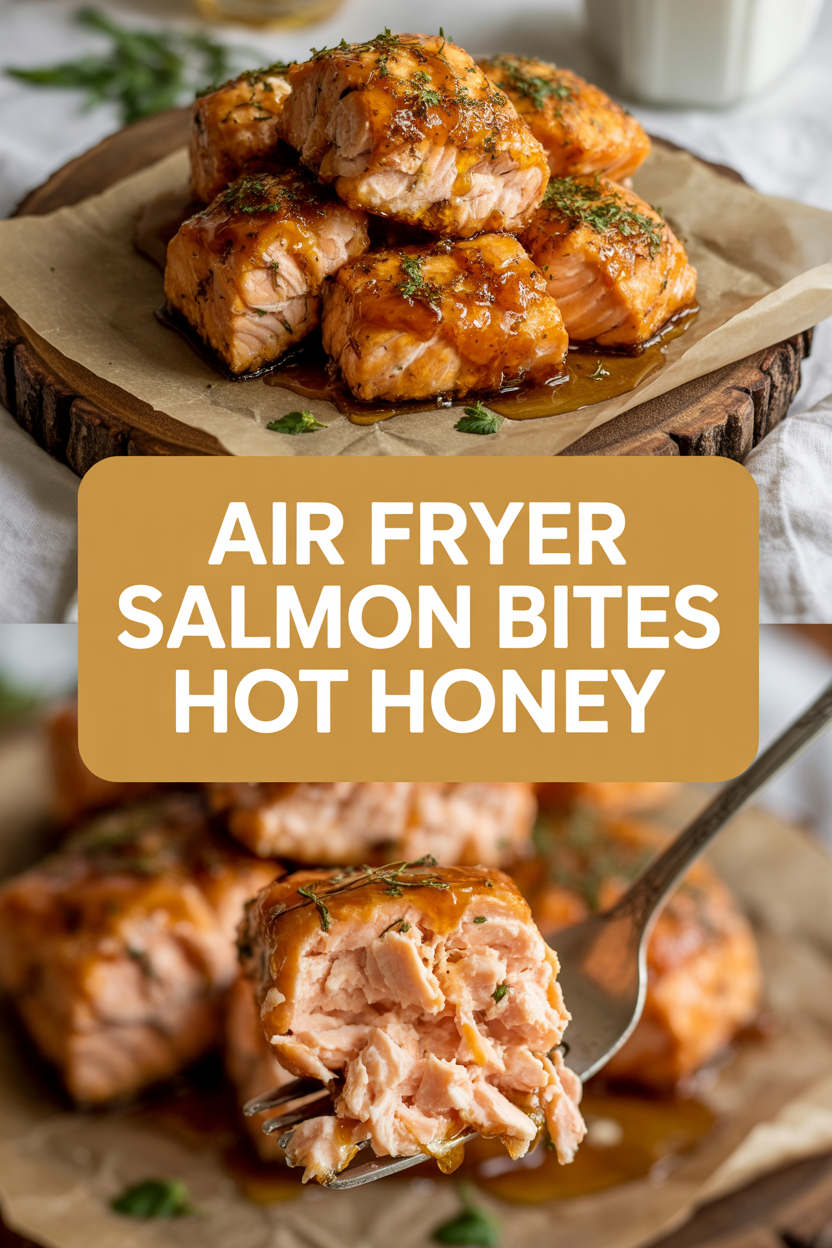Air Fryer Salmon Bites Hot Honey