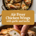 Air fryer chicken wings with garlic and herbs