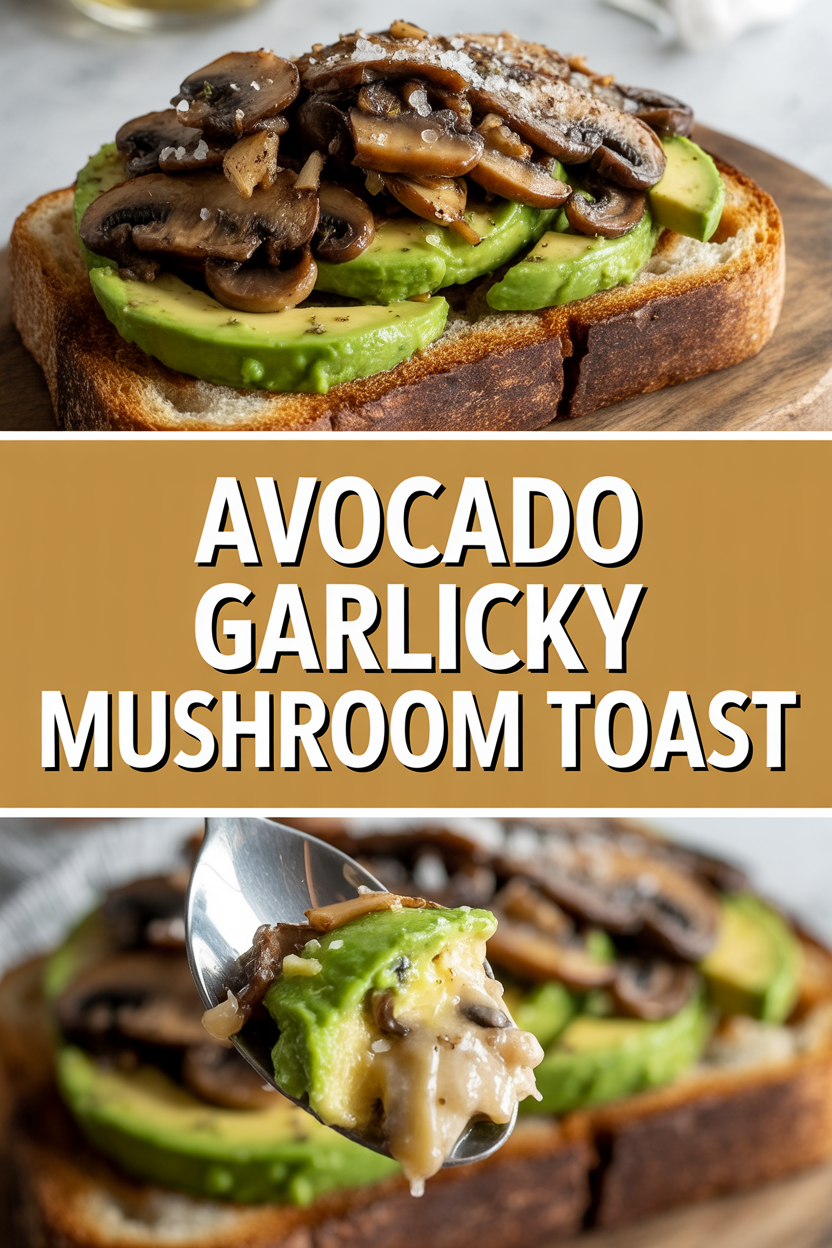 Avocado Garlicky Mushroom Toast