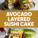 Avocado Layered Sushi Cake