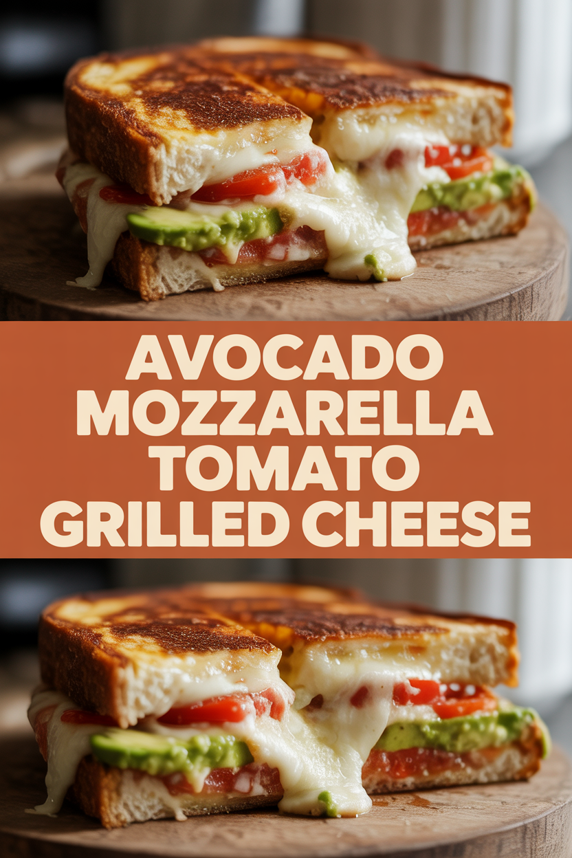 Avocado Mozzarella Tomato Grilled Cheese