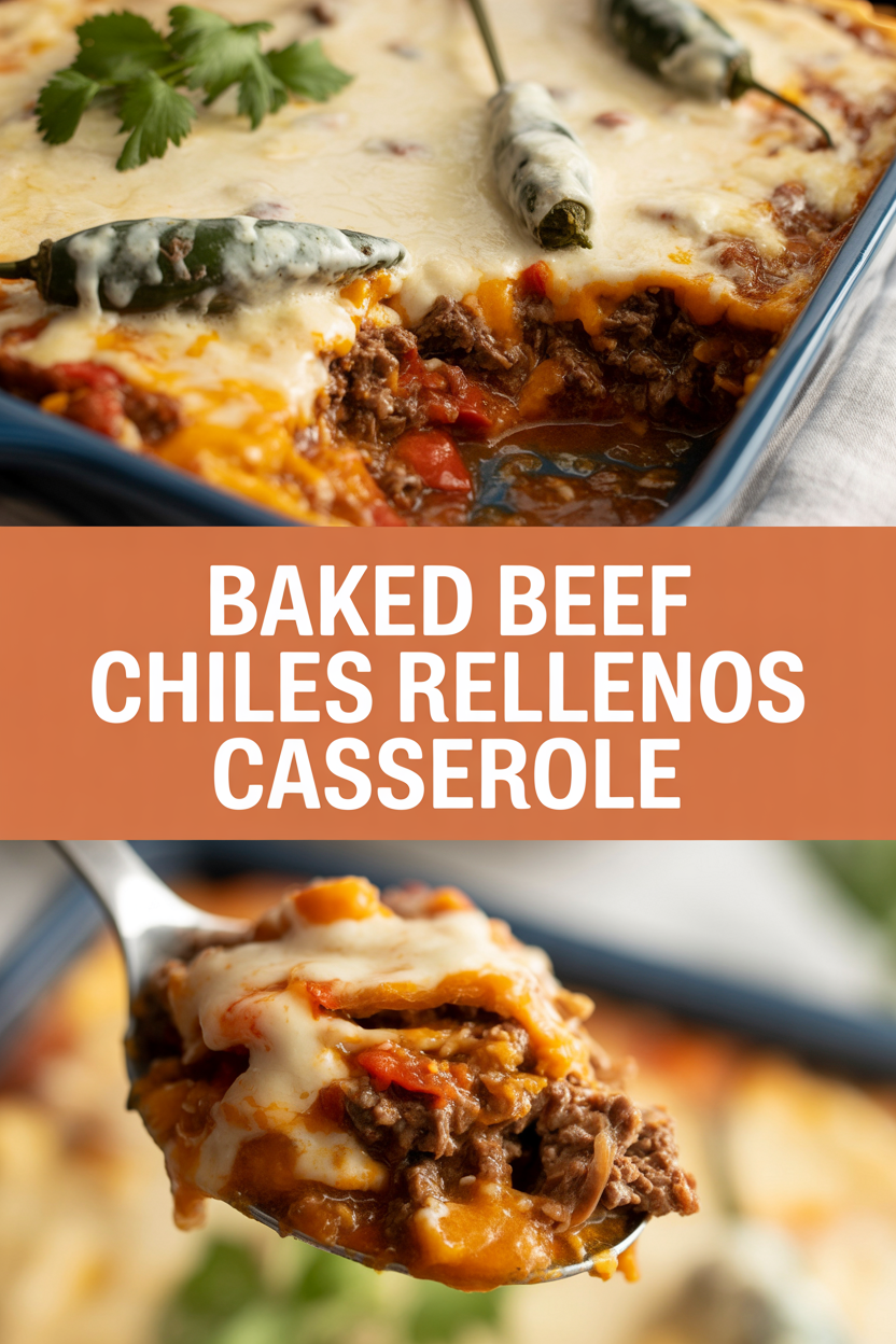 Baked Beef Chiles Rellenos Casserole