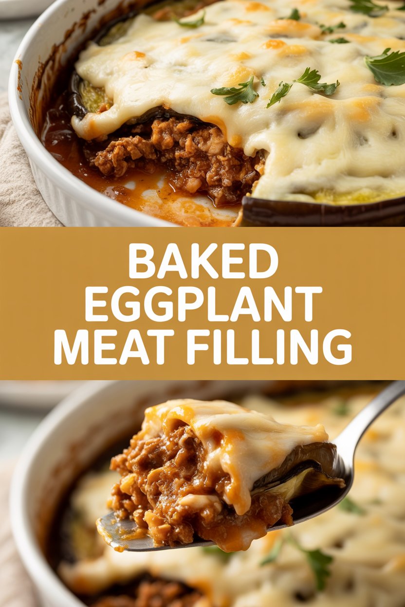 Baked Eggplant Meat Filling