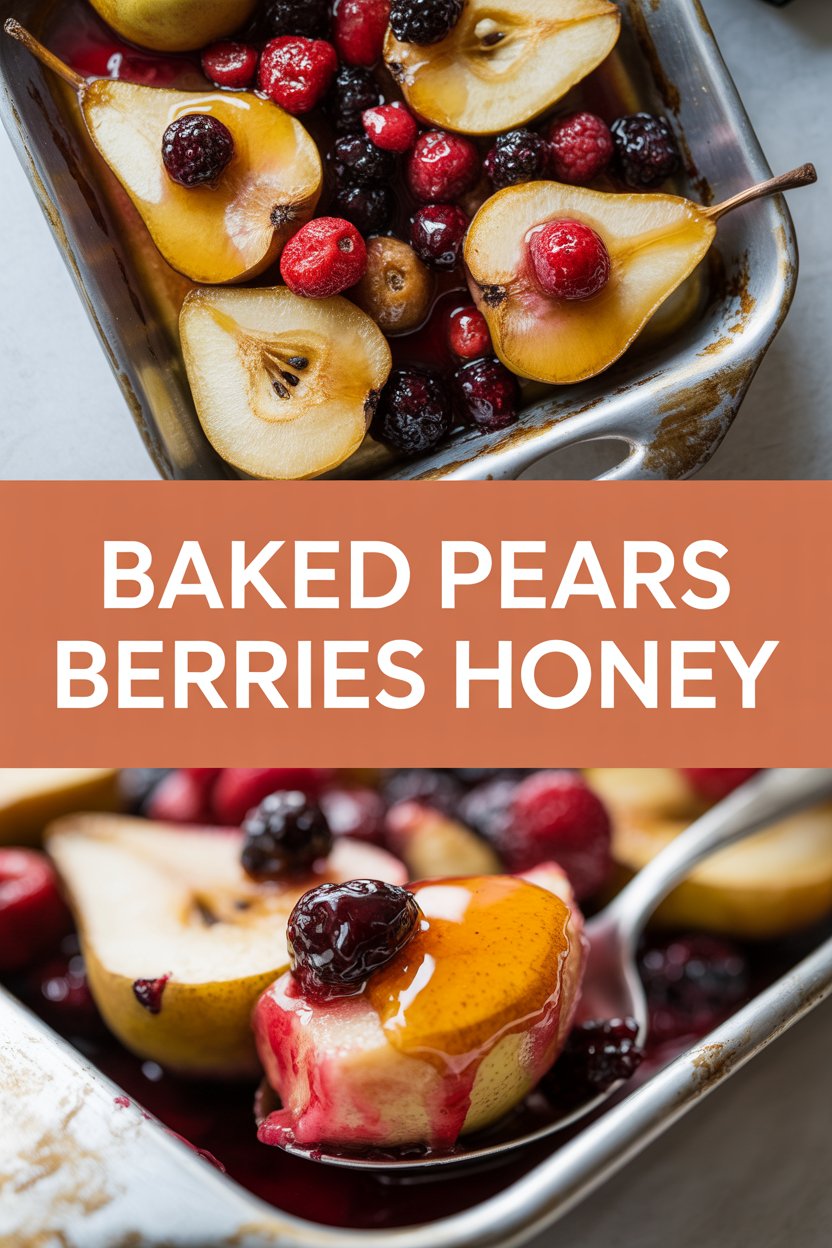 Baked Pears Berries Honey