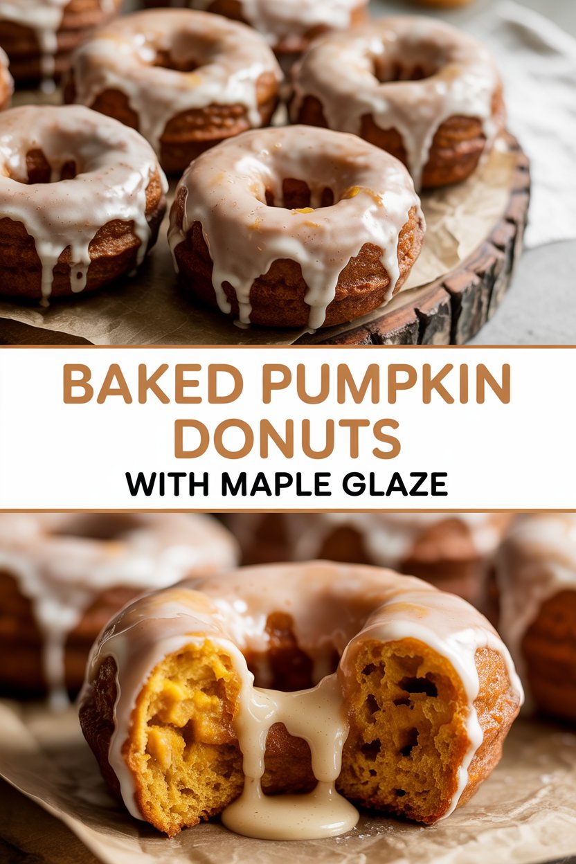 Baked Pumpkin Donuts With Maple Glaze