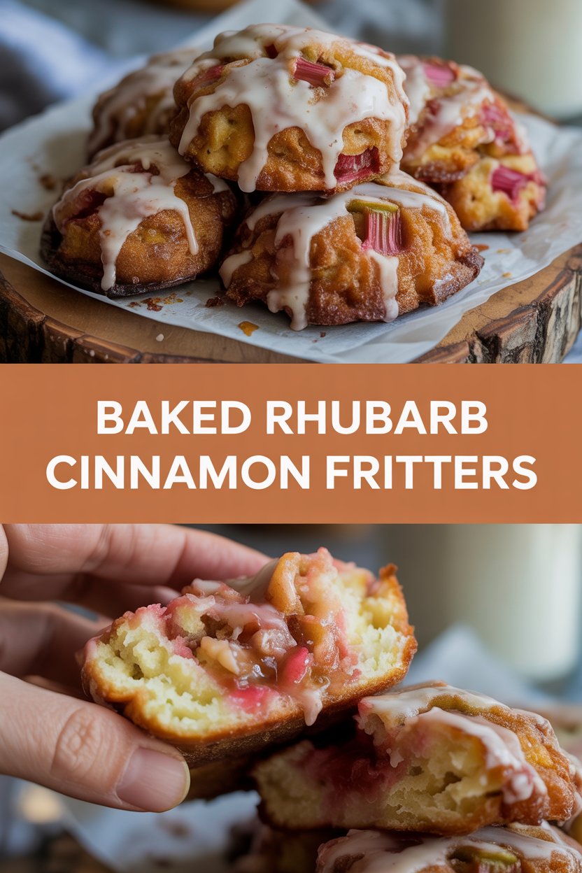 Baked Rhubarb Cinnamon Fritters