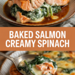 Baked Salmon Creamy Spinach