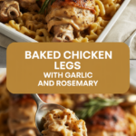 Baked chicken legs with garlic and rosemary