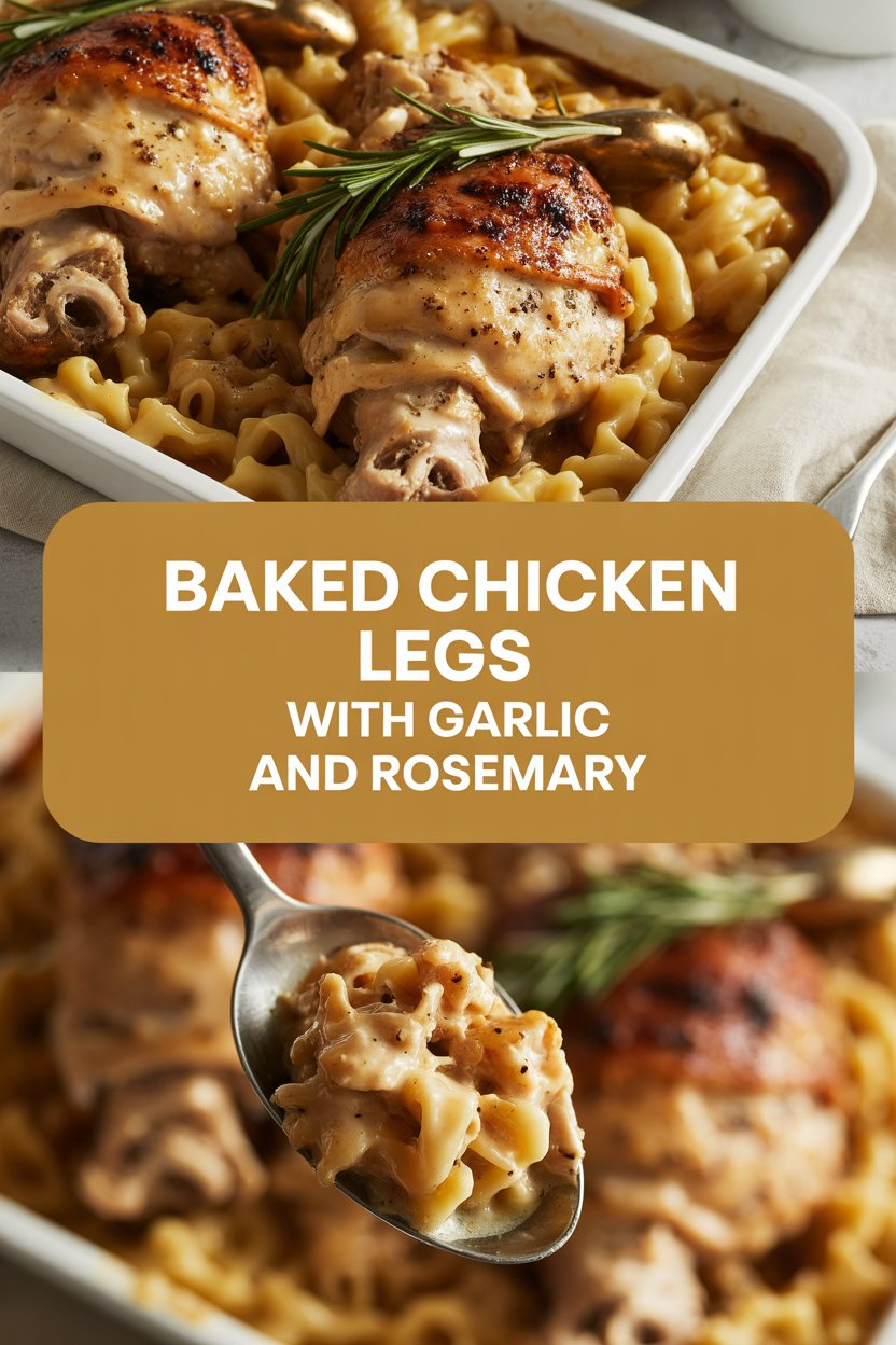 Baked chicken legs with garlic and rosemary