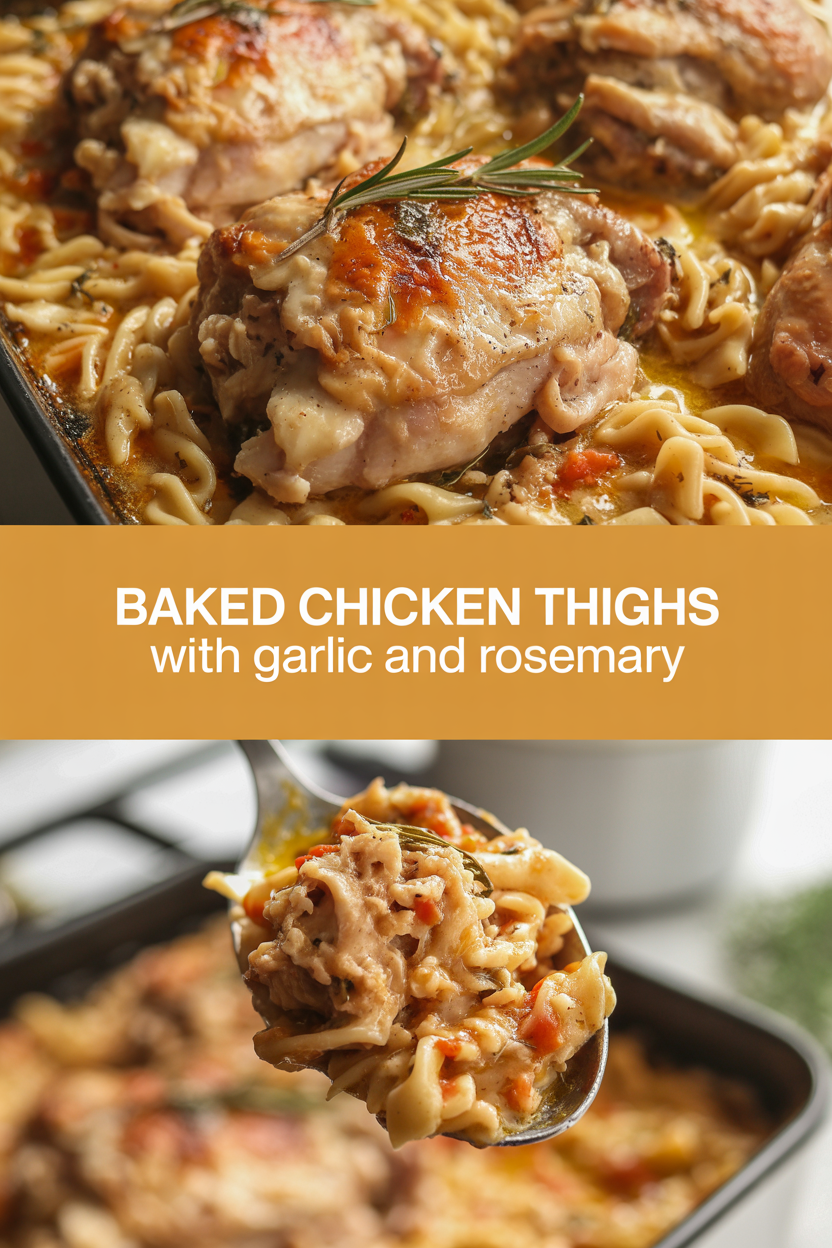 Baked chicken thighs with garlic and rosemary