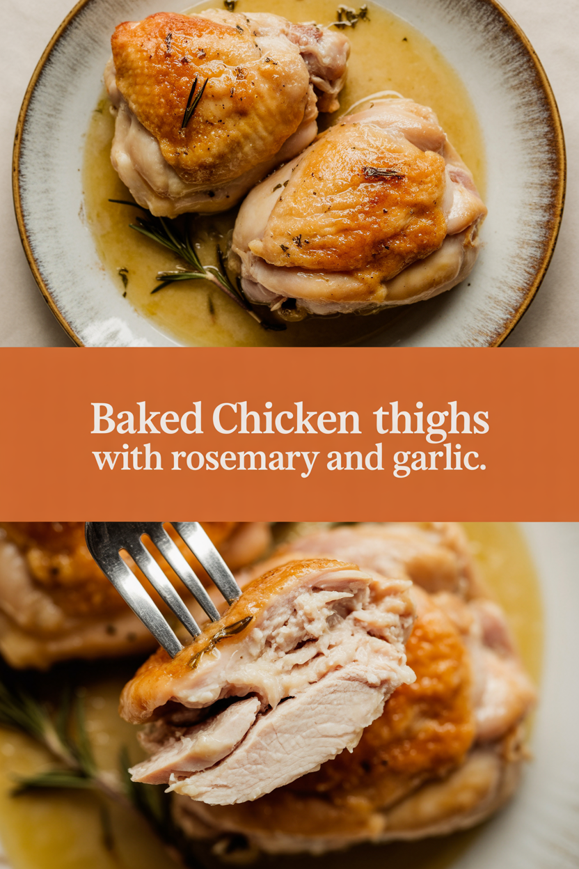 Baked chicken thighs with rosemary and garlic