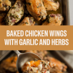 Baked chicken wings with garlic and herbs Baked chicken wings with garlic and herbs