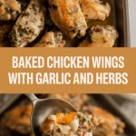 Baked chicken wings with garlic and herbs
