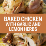 Baked chicken with garlic and lemon herbs