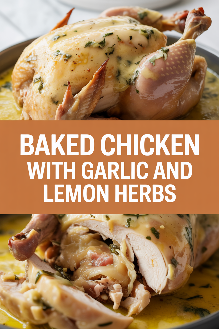 Baked chicken with garlic and lemon herbs
