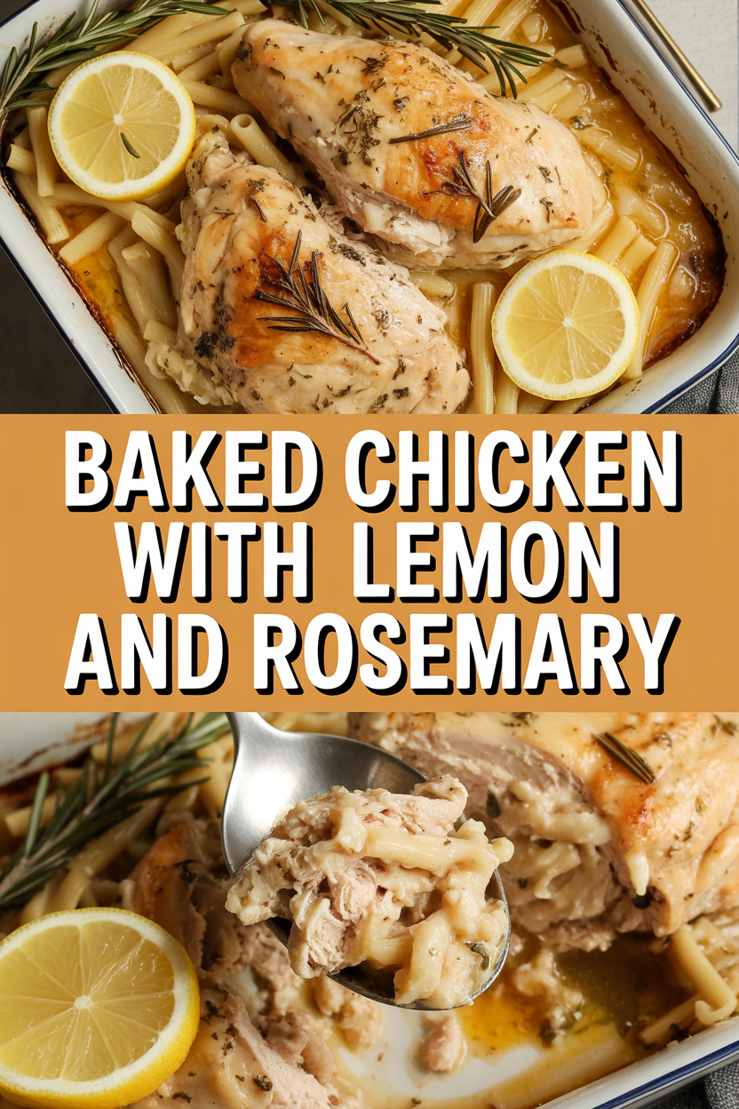 Baked chicken with lemon and rosemary