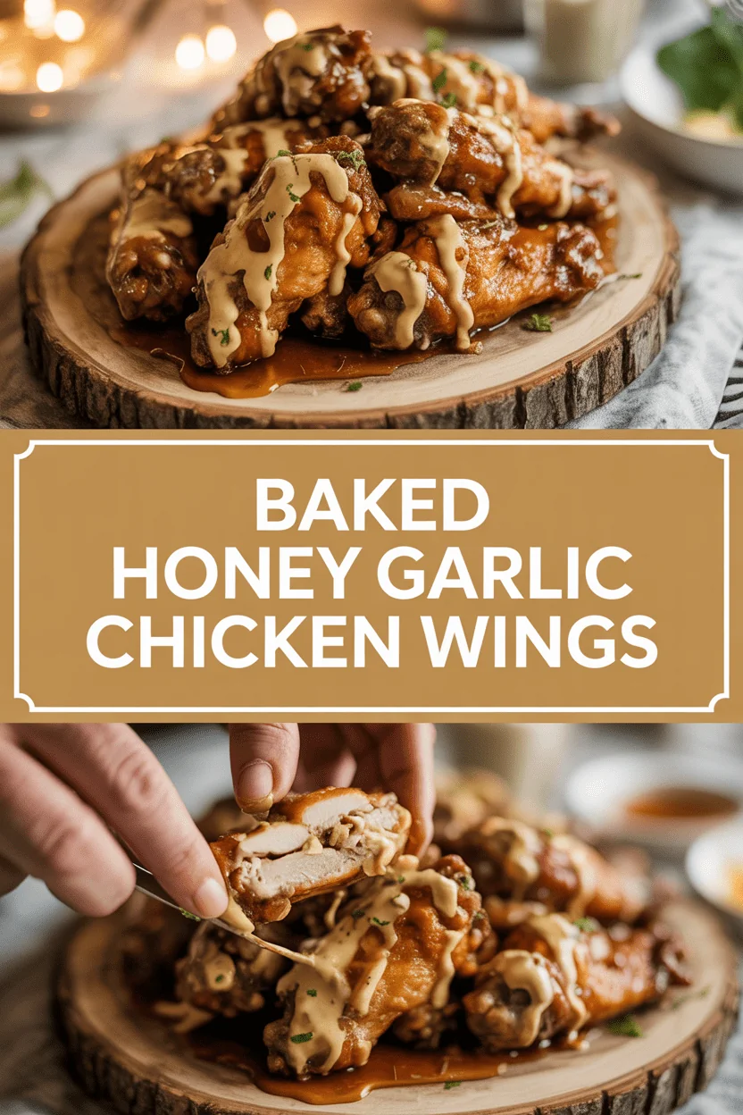 Baked honey garlic chicken wings