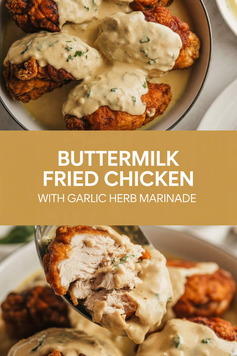 Buttermilk Fried Chicken with Garlic Herb Marinade