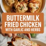 Buttermilk fried chicken with garlic and herbs