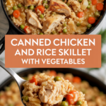 Canned chicken and rice skillet with vegetables