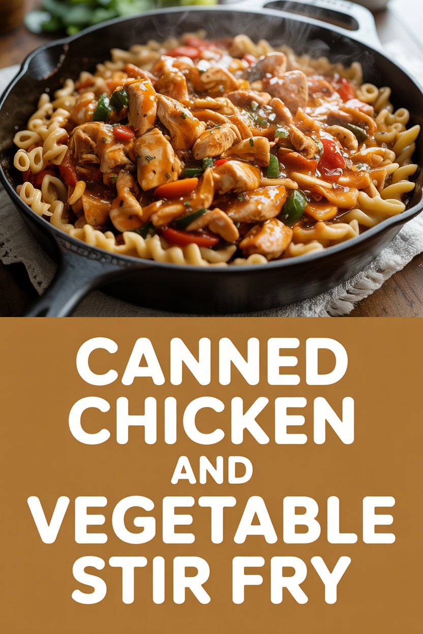 Canned chicken and vegetable stir fry