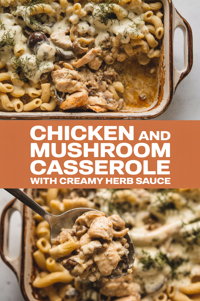 Chicken and Mushroom Casserole with Creamy Herb Sauce