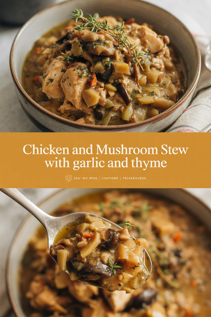 Chicken and Mushroom Stew with Garlic and Thyme