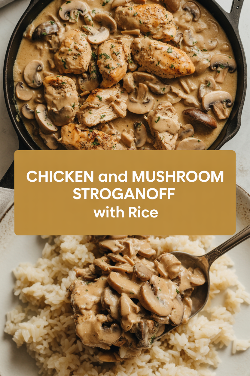 Chicken and Mushroom Stroganoff with Rice