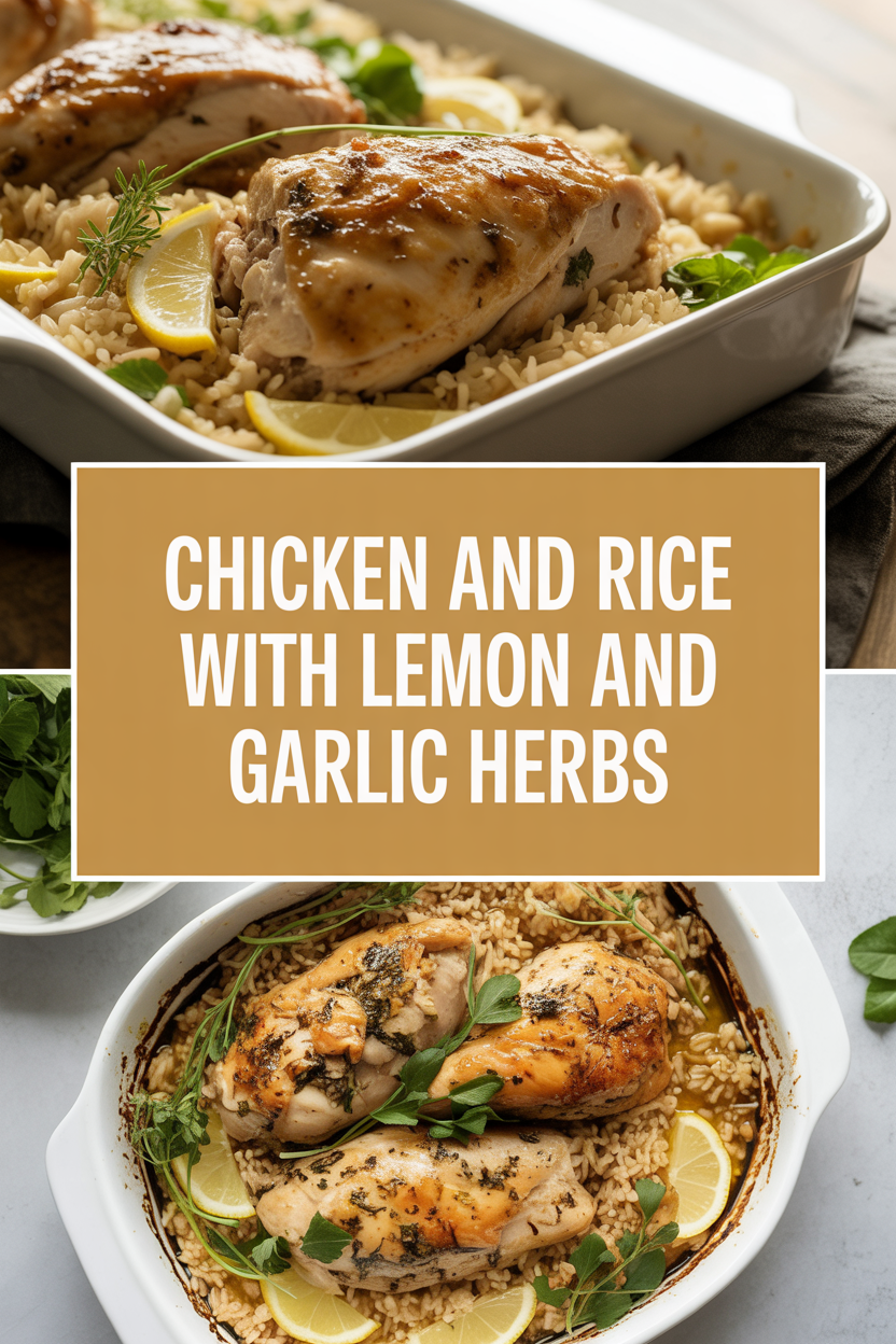 Chicken and rice with lemon and garlic herbs