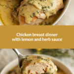 Chicken breast dinner with lemon and herb sauce Chicken breast dinner with lemon and herb sauce