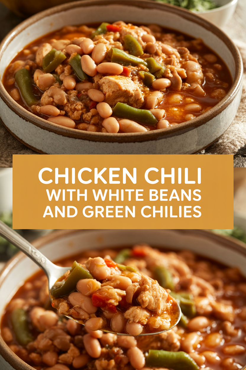 Chicken chili with white beans and green chilies