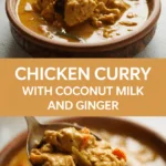 Chicken curry with coconut milk and ginger Chicken curry with coconut milk and ginger