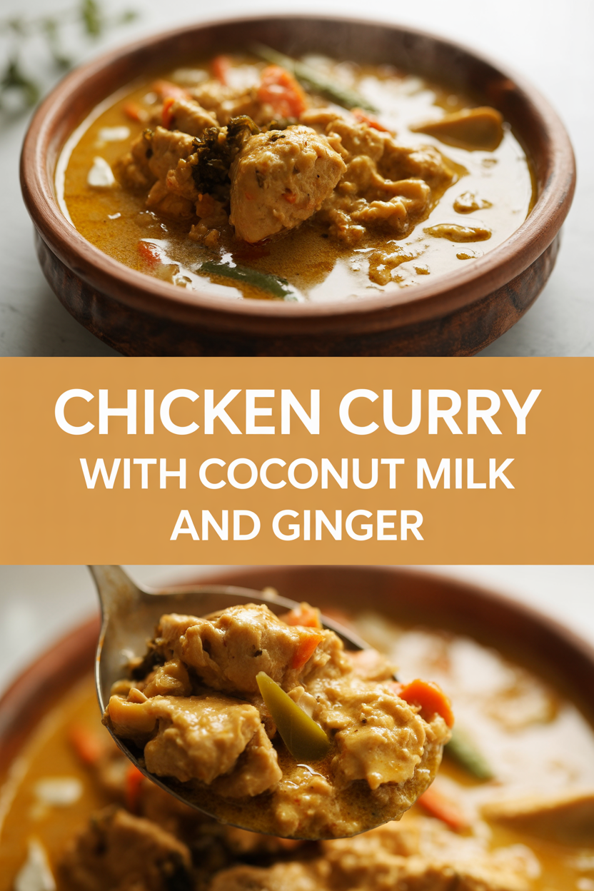 Chicken curry with coconut milk and ginger