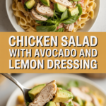 Chicken salad with avocado and lemon dressing