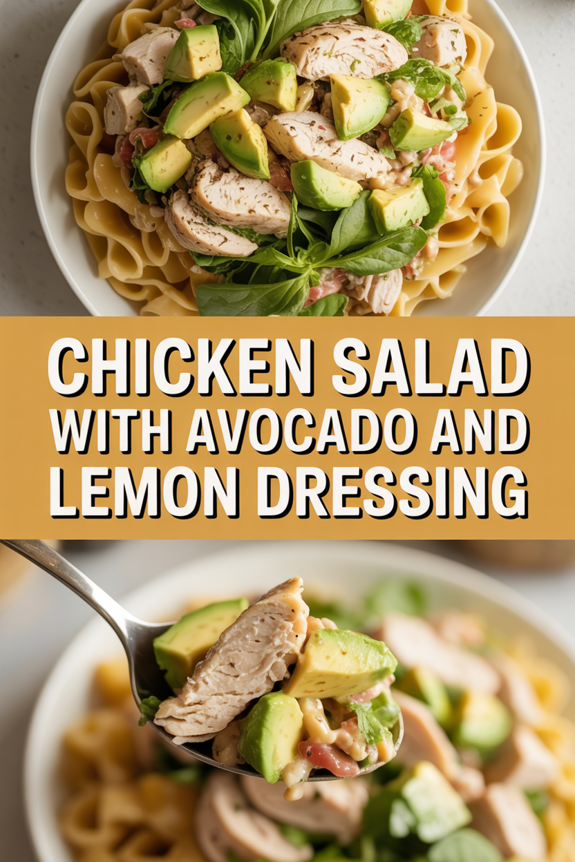 Chicken salad with avocado and lemon dressing