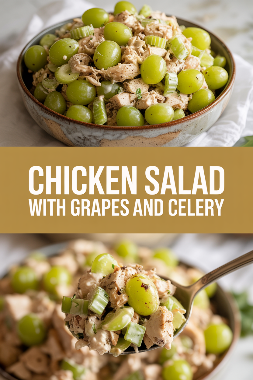 Chicken salad with grapes and celery