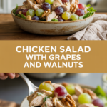 Chicken salad with grapes and walnuts