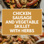 Chicken sausage and vegetable skillet with herbs