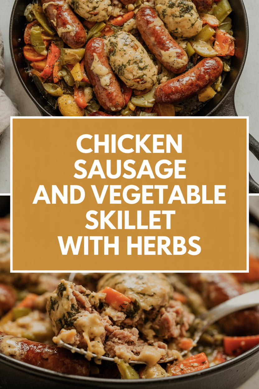 Chicken sausage and vegetable skillet with herbs