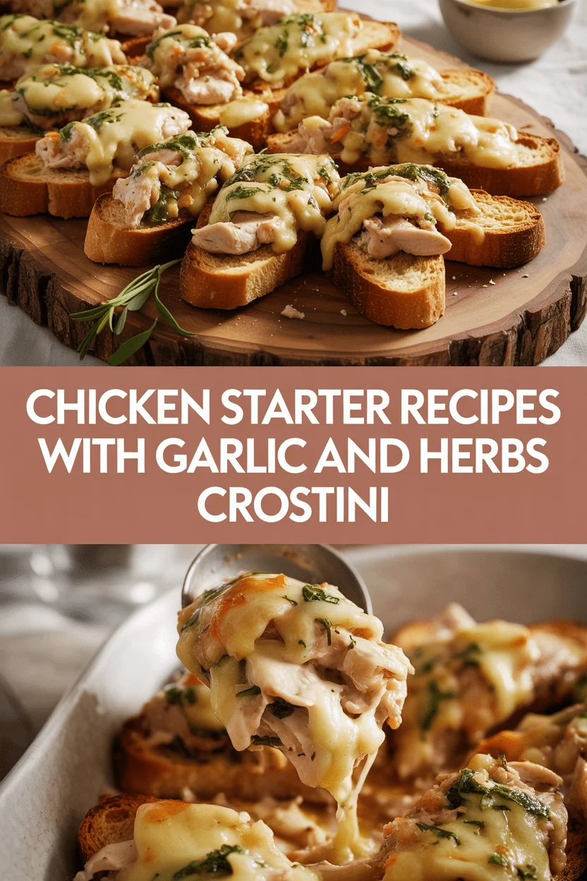 Chicken starter recipes with garlic and herbs crostini