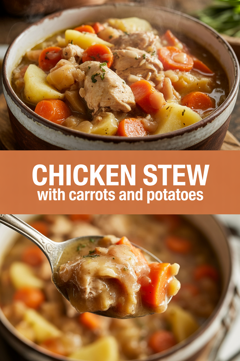 Chicken stew with carrots and potatoes