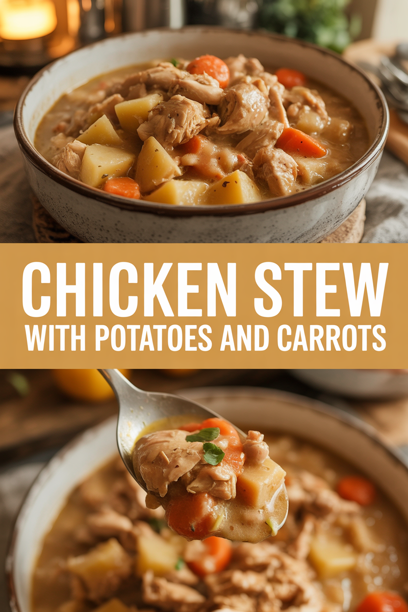 Chicken stew with potatoes and carrots