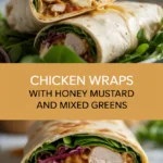 Chicken wraps with honey mustard and mixed greens