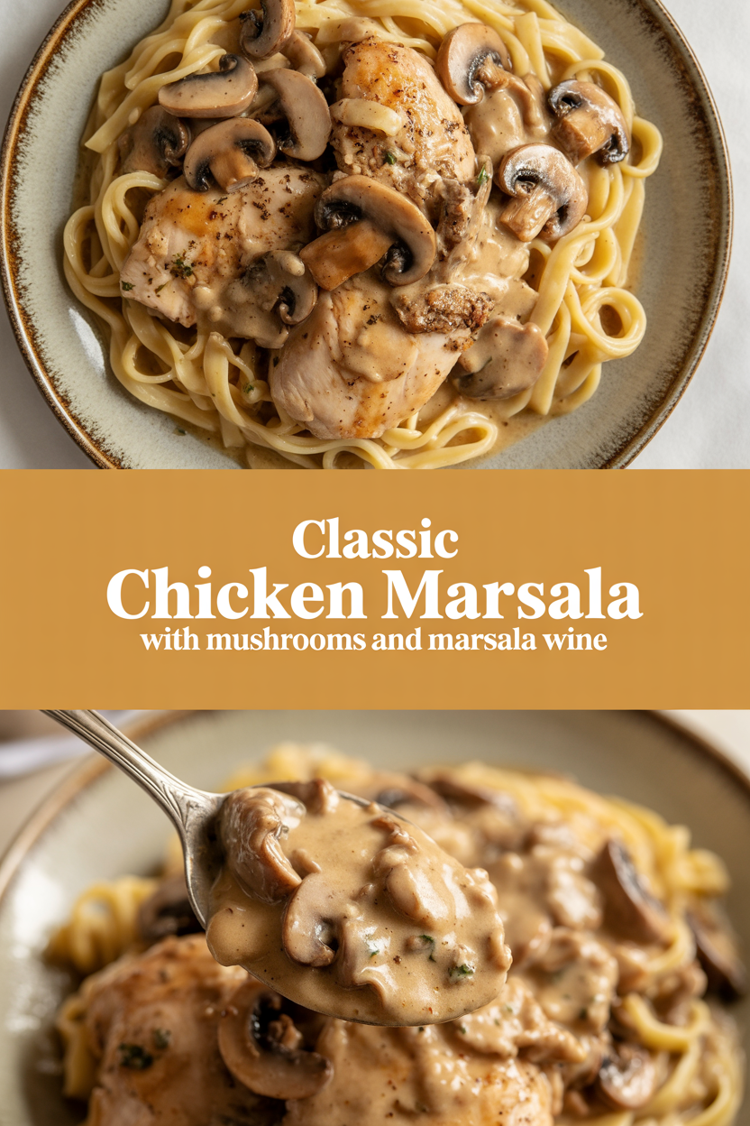 Classic Chicken Marsala with Mushrooms and Marsala Wine