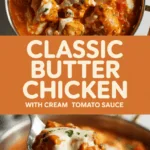 Classic butter chicken with cream and tomato sauce