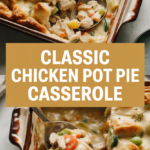 Classic chicken pot pie casserole with creamy vegetables Classic chicken pot pie casserole with creamy vegetables
