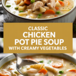 Classic chicken pot pie soup with creamy vegetables Classic chicken pot pie soup with creamy vegetables