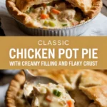 Classic chicken pot pie with creamy filling and flaky crust